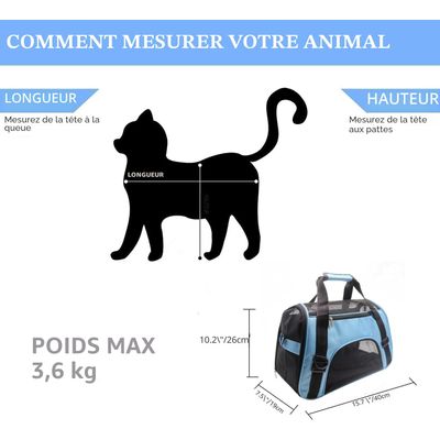 HausPets Sac Transport Chat Chien 42x30cm Approuvé Compagnies Aériennes