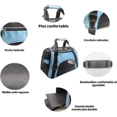 HausPets Hunde Katzen Transporttasche 42x30cm Flugzeugtauglich Blau