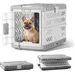 HausPets Hunde Katzenkäfig Faltbar 71x46.5x53cm 2 Rollen Werkzeuglos Grau