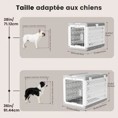 HausPets Hunde Katzenkäfig Faltbar 71x46.5x53cm 2 Rollen Werkzeuglos Grau