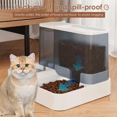 HausPets 2in1 Futter- und Wasserspender Hund Katze Schwerkraft BPA-frei