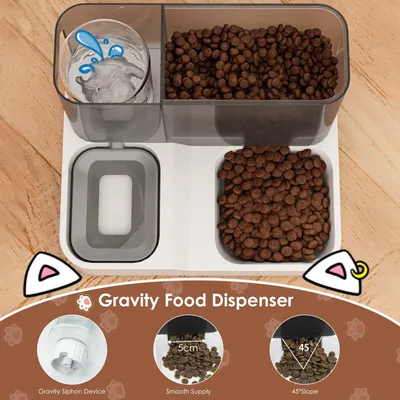 HausPets 2in1 Futter- und Wasserspender Hund Katze Schwerkraft BPA-frei