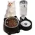 HausPets Comedero doble comida agua perros gatos, acero inoxidable