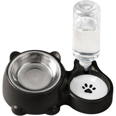 HausPets Comedero doble comida agua perros gatos, acero inoxidable