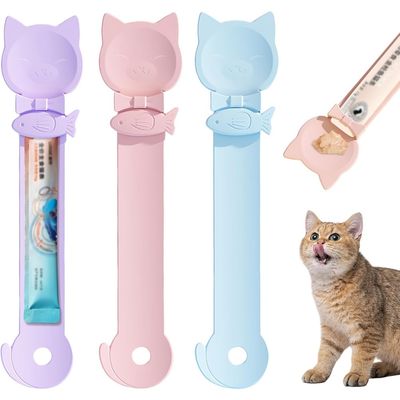 HausPets Katze Leckerli Spender - 3 Teilig, Messlöffel