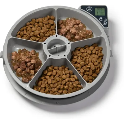 HausPets C500 5-Fach Automatik-Futterer Digitaltimer Nass- & Trockenfutter