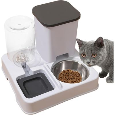 HausPets 2in1 Katzenfutter- und Wasserspender Rutschfest Tragbar