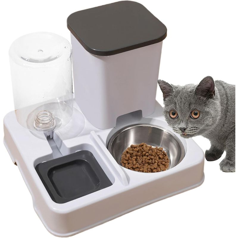 HausPets 2in1 Katzenfutter- und Wasserspender Rutschfest Tragbar