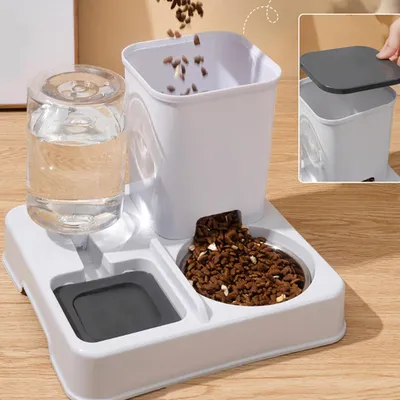 HausPets 2in1 Katzenfutter- und Wasserspender Rutschfest Tragbar