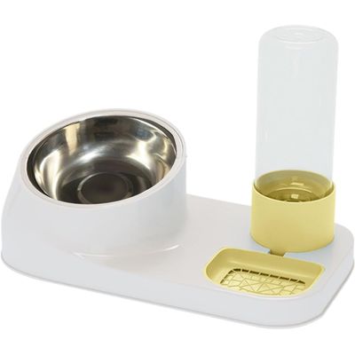 HausPets Katzenfutter- und Wasserspender Edelstahl Rutschfest