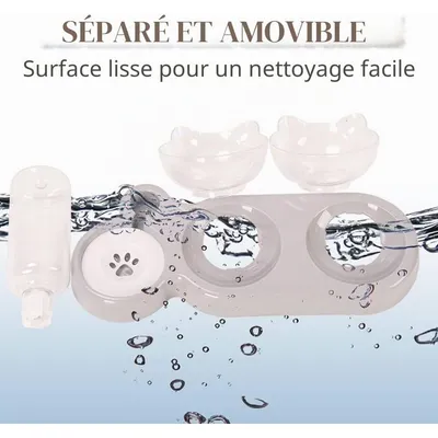 HausPets Gamelle 3en1 Chat Chien Inclinée 15° Distributeur Eau Nourriture HausPets Gamelle 3en1 Chat Chien Inclinée 15° Distributeur Eau Nourriture
