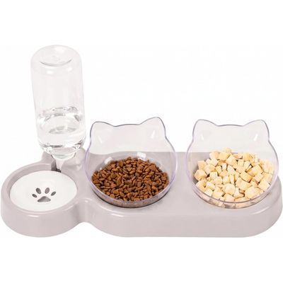 HausPets 3in1 Napf Katze Hund 15° Neigung Automatischer Wasserspender
