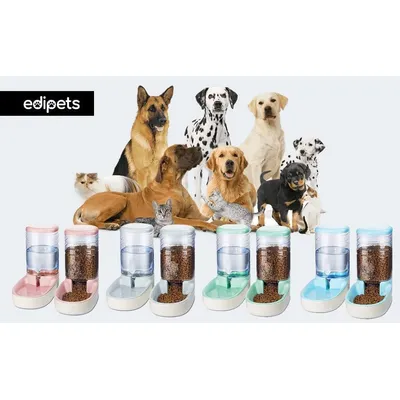 HausPets Distributeur Auto Nourriture Eau Chat Chien 3.8L Gravité Gris