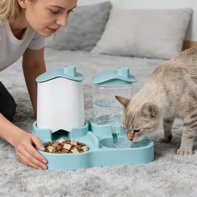HausPets Distributeur Nourriture et Eau Chat Automatique Anti-Déversement HausPets Distributeur Nourriture et Eau Chat Automatique Anti-Déversement