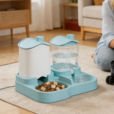 HausPets Automatischer Katzenfutter- und Wasserspender Auslaufsicher