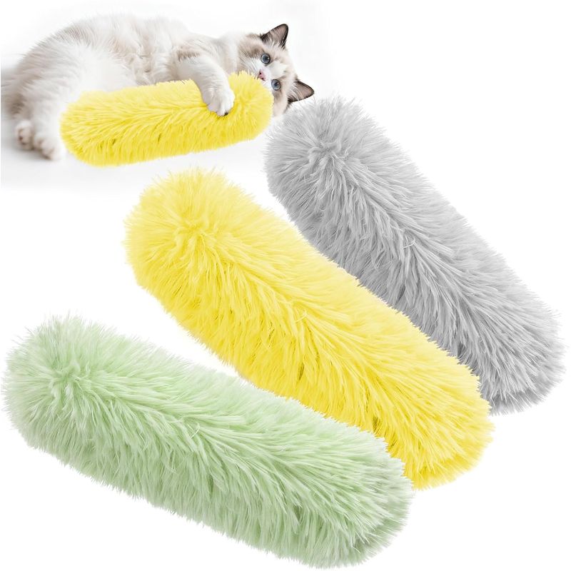 3 oreillers interactifs peluche herbe chat
