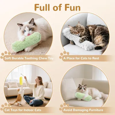 3 oreillers interactifs peluche herbe chat 3 oreillers interactifs peluche herbe chat