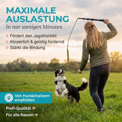 HUND IST KÖNIG Reizangel für Hunde mit 2 Tauen & Seilen + Trainings-eBook HUND IST KÖNIG Reizangel für Hunde mit 2 Tauen & Seilen + Trainings-eBook
