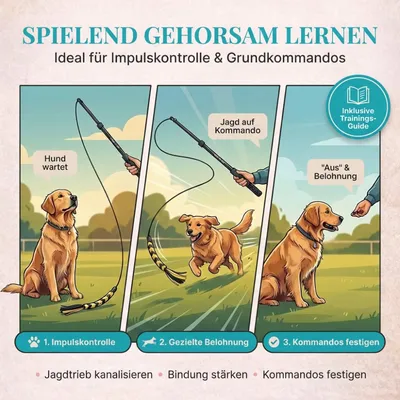 HUND IST KÖNIG Reizangel für Hunde mit 2 Tauen & Seilen + Trainings-eBook HUND IST KÖNIG Reizangel für Hunde mit 2 Tauen & Seilen + Trainings-eBook