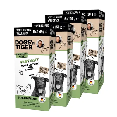 Dogs’n Tiger Proviant Multibox – Pâtée pour chiens au poulet, au canard et Dogs’n Tiger Proviant Multibox – Pâtée pour chiens au poulet, au canard et