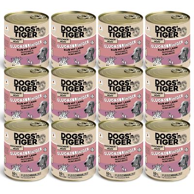 Dogs’n Tiger Glücksbringer – Pâtée chiens au bœuf, à l’agneau et au panais