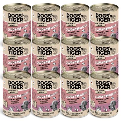 Dogs’n Tiger Glücksbringer – Pâtée chiens au bœuf, à l’agneau et au panais