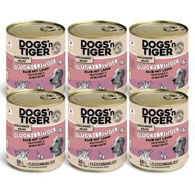 Dogs’n Tiger Glücksbringer – Pâtée chiens au bœuf, à l’agneau et au panais