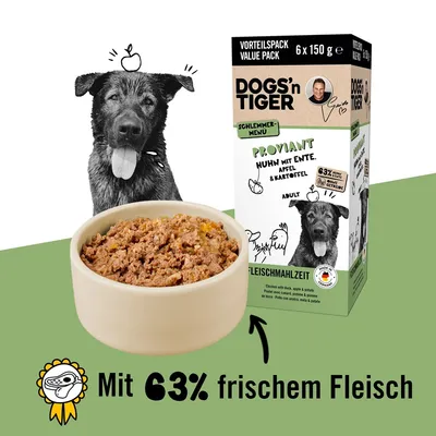 Dogs’n Tiger Proviant Multibox – Pâtée pour chiens au poulet, au canard et Dogs’n Tiger Proviant Multibox – Pâtée pour chiens au poulet, au canard et