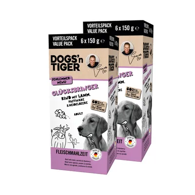 Dogs’n Tiger Glücksbringer Multibox – Pâtée chiens bœuf, agneau & panais Dogs’n Tiger Glücksbringer Multibox – Pâtée chiens bœuf, agneau & panais