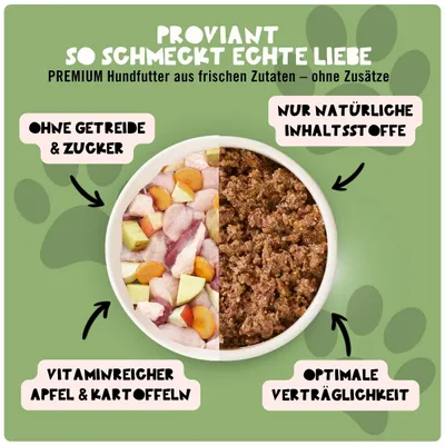 Dogs’n Tiger Proviant Barquette – Pâtée pour chiens poulet, canard & pomme Dogs’n Tiger Proviant Barquette – Pâtée pour chiens poulet, canard & pomme