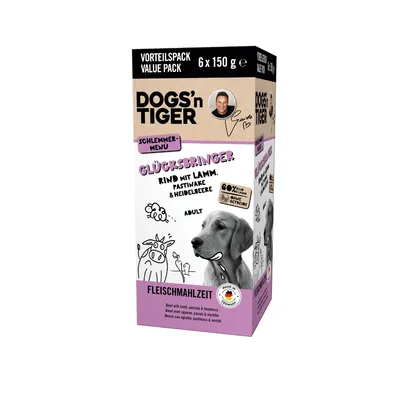 Dogs’n Tiger Glücksbringer Multibox – Pâtée chiens bœuf, agneau & panais Dogs’n Tiger Glücksbringer Multibox – Pâtée chiens bœuf, agneau & panais
