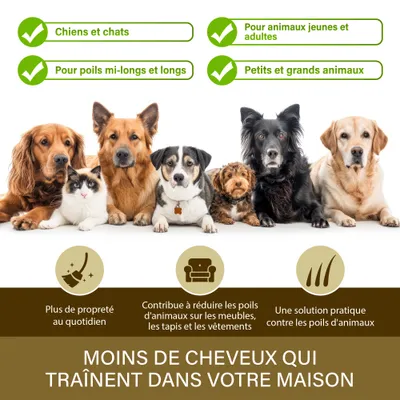 Veddelholzer éliminateur de poils d’animaux avec rouleau anti-peluches Veddelholzer éliminateur de poils d’animaux avec rouleau anti-peluches