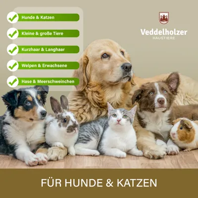 Veddelholzer Premium Hunde- & Katzenbürste mit One-Click