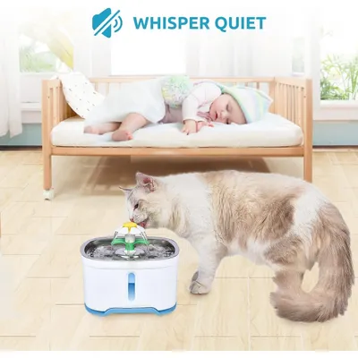 HausPets Edelstahl Trinkbrunnen 2,5L USB 20dB HausPets Edelstahl Trinkbrunnen 2,5L USB 20dB