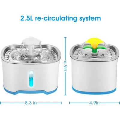HausPets Edelstahl Trinkbrunnen 2,5L USB 20dB HausPets Edelstahl Trinkbrunnen 2,5L USB 20dB