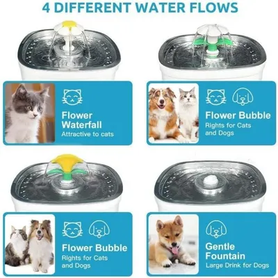 HausPets Edelstahl Trinkbrunnen 2,5L USB 20dB HausPets Edelstahl Trinkbrunnen 2,5L USB 20dB