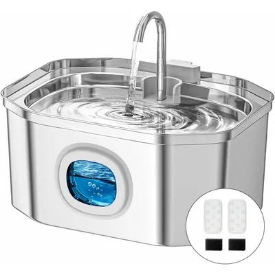 HausPets Edelstahl-Katzenbrunnen 3,2 l mit LEDund geräuscharmem Filter HausPets Edelstahl-Katzenbrunnen 3,2 l mit LEDund geräuscharmem Filter