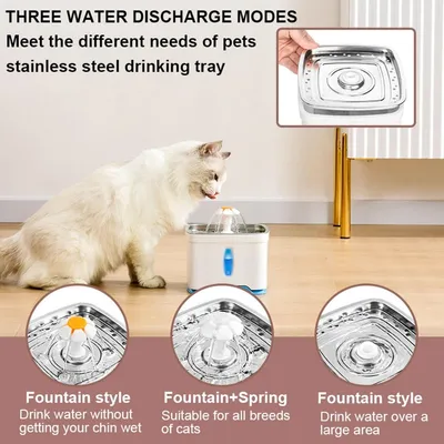 HausPets Edelstahl Katzenbrunnen 2,5L 5-stufige Filtration LED HausPets Edelstahl Katzenbrunnen 2,5L 5-stufige Filtration LED