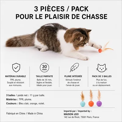 pidan Balles rebondissantes pour chat avec plumes pidan Balles rebondissantes pour chat avec plumes
