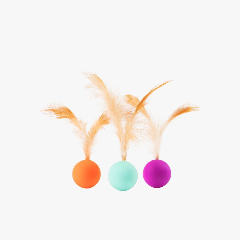 pidan Balles rebondissantes pour chat avec plumes