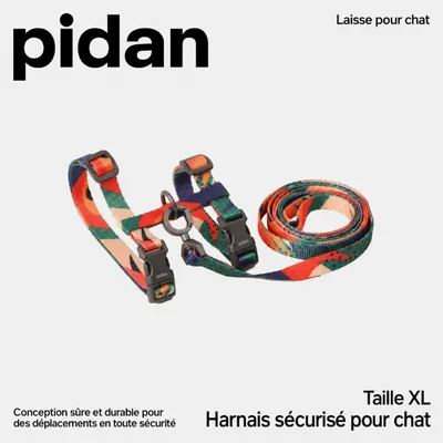 pidan Ensemble harnais et laisse pour chat réglable anti-fugue pidan Ensemble harnais et laisse pour chat réglable anti-fugue