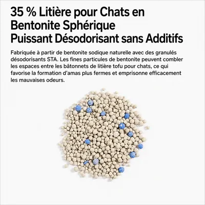pidan Litière pour chats Litière mélange 3-en-1