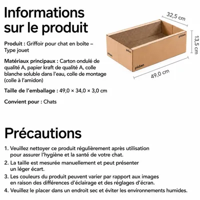 pidan Griffoir boîte pour chat avec 3 surfaces pidan Griffoir boîte pour chat avec 3 surfaces