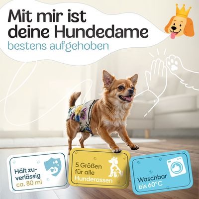 HUND IST KÖNIG saugstarke Hundewindeln Hündinnen (3 Stk), 3-Fach Justierung