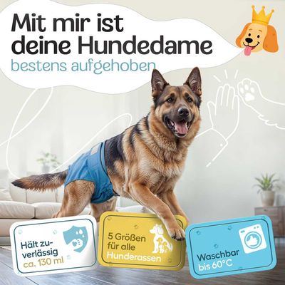 HUND IST KÖNIG saugstarke Hundewindeln Hündinnen (3 Stk), 3-Fach Justierung