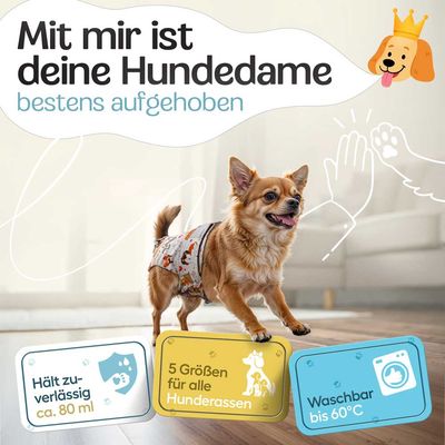 HUND IST KÖNIG saugstarke Hundewindeln Hündinnen (3 Stk), 3-Fach Justierung