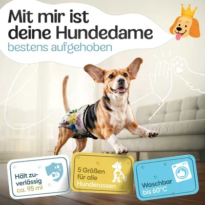HUND IST KÖNIG saugstarke Hundewindeln Hündinnen (3 Stk), 3-Fach Justierung HUND IST KÖNIG saugstarke Hundewindeln Hündinnen (3 Stk), 3-Fach Justierung