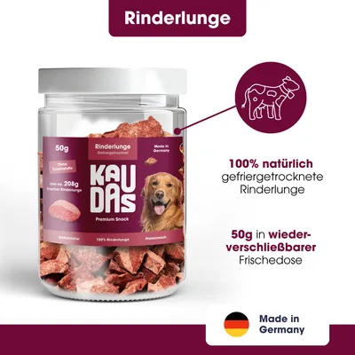 KAUDAS Hundesnack RinderlungePur - gefriergetrocknetes Rind KAUDAS Hundesnack RinderlungePur - gefriergetrocknetes Rind