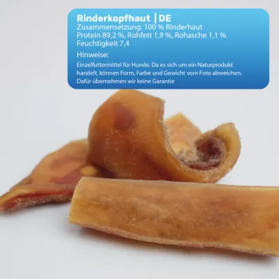 Rinderkopfhaut 200g, proteinreicher und fettarmer Kauartikel für Hunde Rinderkopfhaut 200g, proteinreicher und fettarmer Kauartikel für Hunde