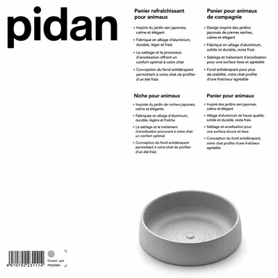 pidan panier rafraîchissant en aluminiumpour chat gris pidan panier rafraîchissant en aluminiumpour chat gris